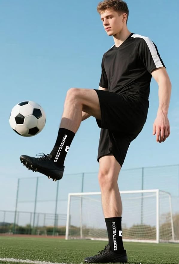 6 Pares Calcetines de Fútbol, Calcetas Antideslizantes Deportivas